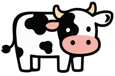 The Cow Balm mascot cow