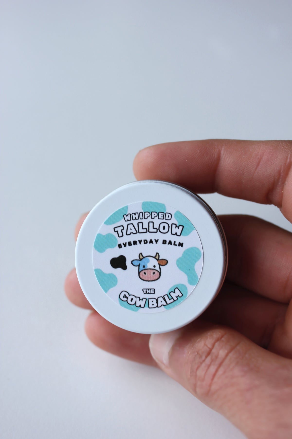 Whipped Tallow Balm 15ml sample jar with The Cow Balm label